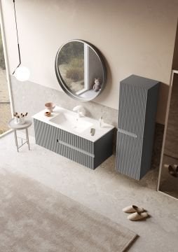 Orka Moonlight 120 Banyo Dolabı Gri ( Boy Dolabı Hariçtir )