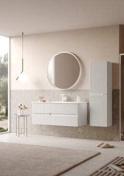 Orka Moonlight 120 Banyo Dolabı + Boy Dolabı 40 Beyaz ( Boy Dolabı Dahildir )