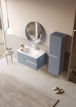 Orka Moonlight 90 Banyo Dolabı + Boy Dolabı 40 Açık Mavi ( Boy Dolabı Dahildir )