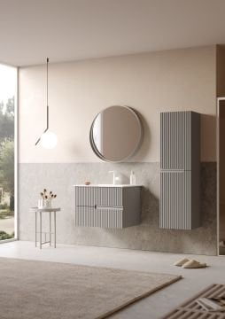 Orka Moonlight 70 Banyo Dolabı + Boy Dolabı 40 Vizon ( Boy Dolabı Dahildir )