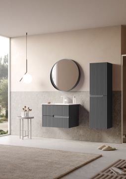 Orka Moonlight 70 Banyo Dolabı + Boy Dolabı 40 Antrasit ( Boy Dolabı Dahildir )