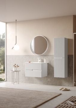 Orka Moonlight 70 Banyo Dolabı + Boy Dolabı 40 Beyaz ( Boy Dolabı Dahildir )