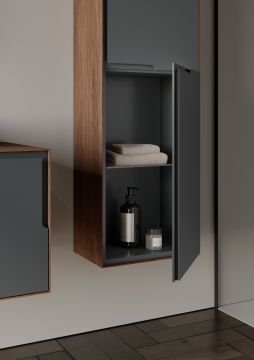 Orka Craft 120 Banyo Dolabı + Boy Dolabı 40 Meşe / Mat Antrasit ( Boy Dolabı Dahildir )