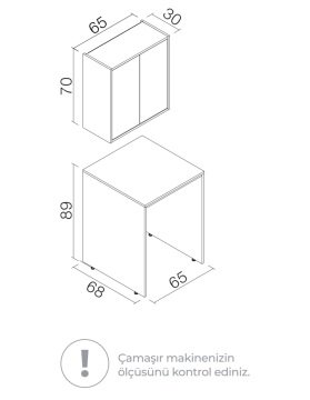 Orka Çamaşır Makinesi Dolabı Sedir 65 Banyo Dolabı Navaro