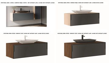 Orka Craft 120 Banyo Dolabı Meşe / Mat Antrasit ( Boy Dolabı Hariçtir )