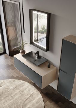 Orka Craft 80 Banyo Dolabı Ceviz / Mat Antrasit ( Boy Dolabı Hariçtir )