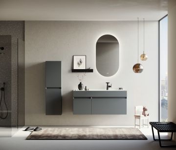 Orka Lusso 120 Banyo Dolabı Antrasit (Boy Dolabı Hariçtir)