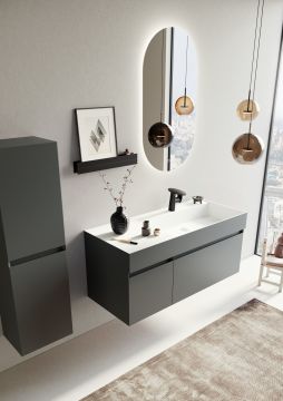 Orka Lusso 120 Banyo Dolabı Antrasit (Boy Dolabı Hariçtir)