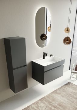 Orka Lusso 80 Banyo Dolabı Antrasit (Boy Dolabı Hariçtir)