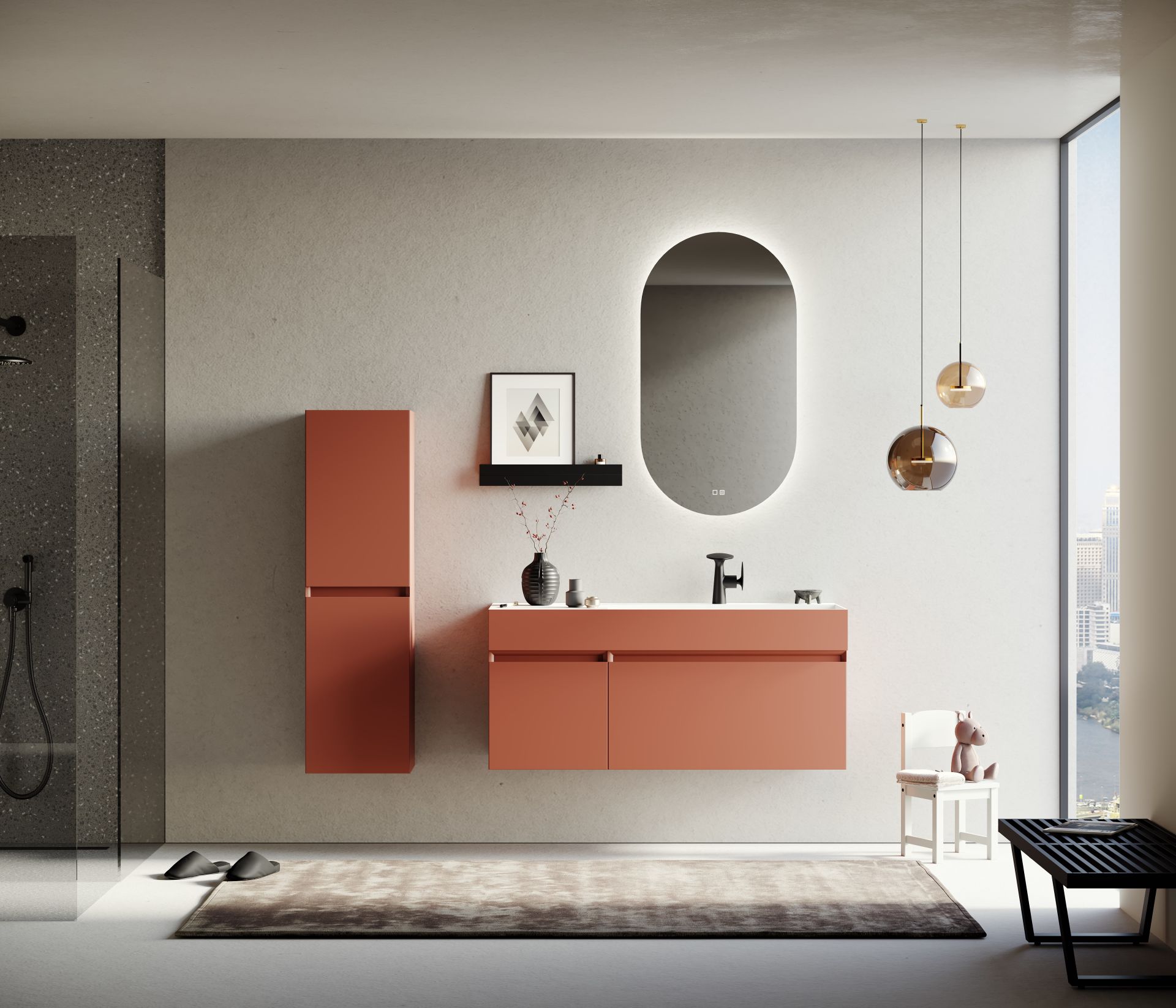 Orka Lusso 120 Banyo Dolabı + Boy Dolabı 40 Tarçin (Boy Dolabı Dahildir)