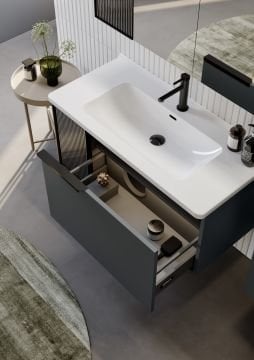 Orka Pure 100 Banyo Dolabı + Boy Dolabı 40 Antrasit (Boy Dolabı Dahildir)