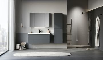 Orka Likya 100 Banyo Dolabı + Boy Dolabı 40 Antrasit (Boy Dolabı Dahildir)