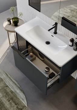 Orka Pure 80 Banyo Dolabı + Boy Dolabı 40 Antrasit (Boy Dolabı Dahildir)