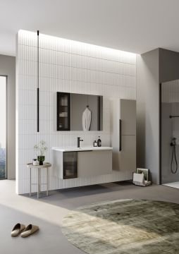 Orka Pure 80 Banyo Dolabı + Boy Dolabı 40 Vizon (Boy Dolabı Dahildir)