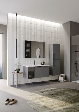 Orka Pure 80 Banyo Dolabı + Boy Dolabı 40 Gri (Boy Dolabı Dahildir)