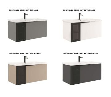 Orka Pure 80 Banyo Dolabı + Boy Dolabı 40 Gri (Boy Dolabı Dahildir)