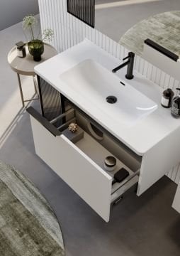 Orka Pure 80 Banyo Dolabı + Boy Dolabı 40 Beyaz (Boy Dolabı Dahildir)