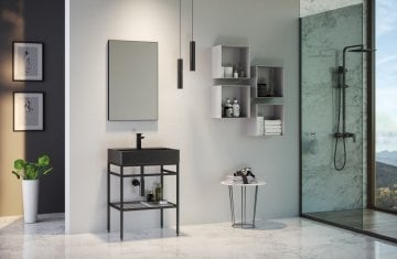 Orka Capetown 60 Banyo Dolabı Beyaz Lavabolu