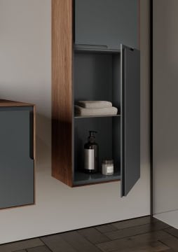 Orka Craft 100 Banyo Dolabı + Boy Dolabı 40 Meşe / Mat Antrasit ( Boy Dolabı Dahildir )