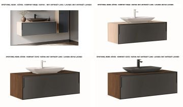 Orka Craft 100 Banyo Dolabı Meşe / Mat Antrasit ( Boy Dolabı Hariçtir )