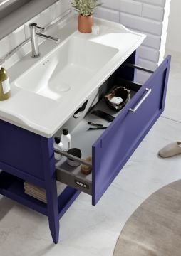 Orka Bastle 100 Banyo Dolabı + Boy Dolabı 48 Lacivert (Boy Dolabı Dahildir)