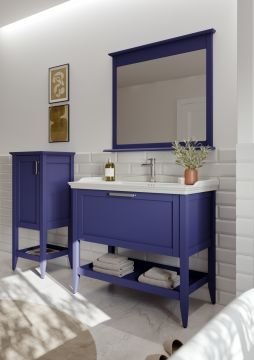 Orka Bastle 100 Banyo Dolabı + Boy Dolabı 48 Lacivert (Boy Dolabı Dahildir)