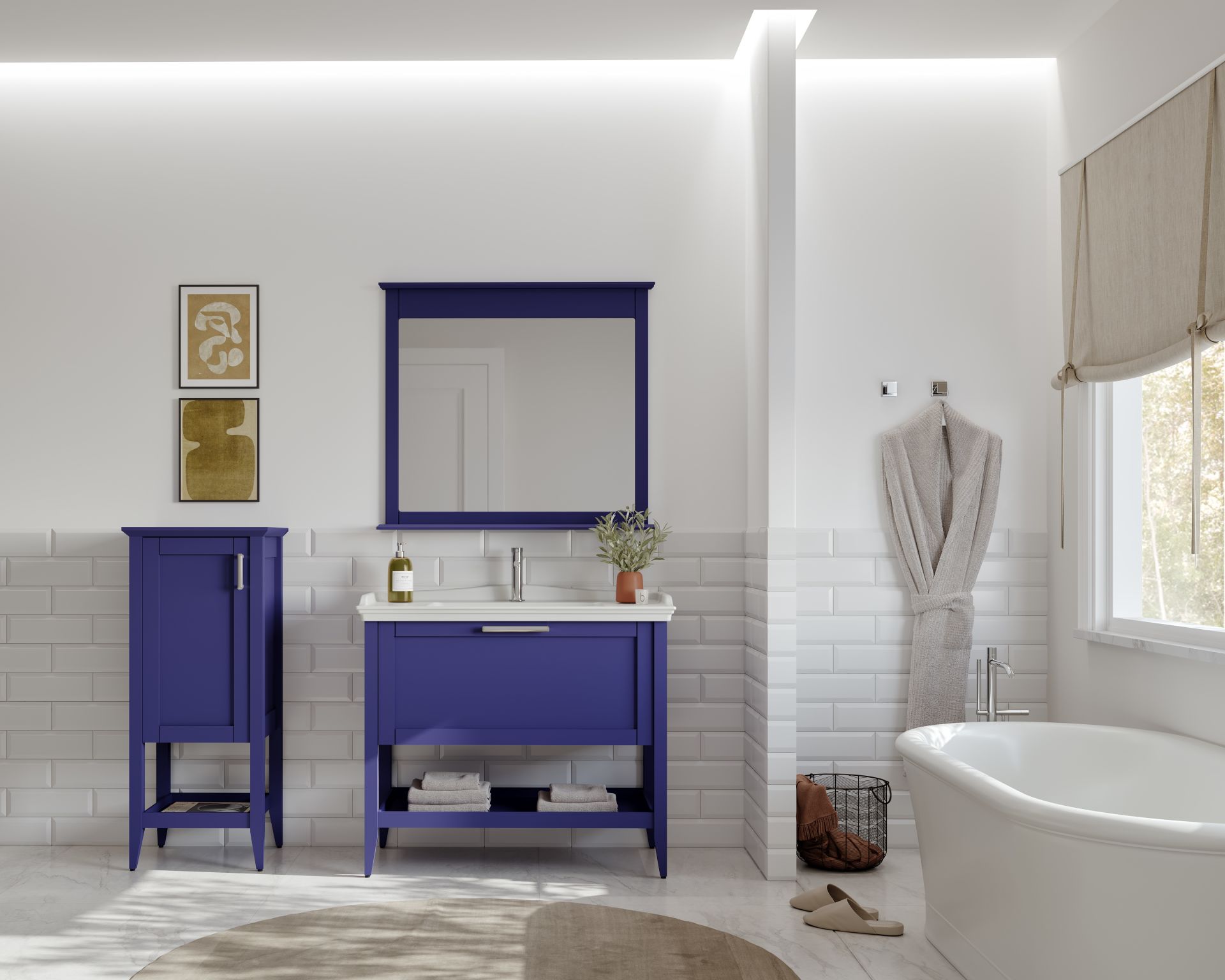 Orka Bastle 100 Banyo Dolabı Lacivert (Boy Dolabı Hariçtir)