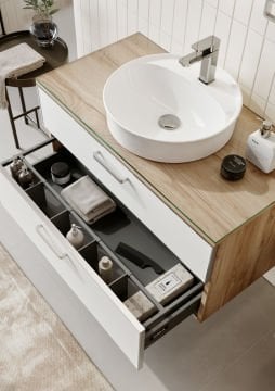 Orka Salerno 75 Banyo Dolabı + Boy Dolabı 40 Legnano / Mat Beyaz ( Boy Dolabı Dahildir )