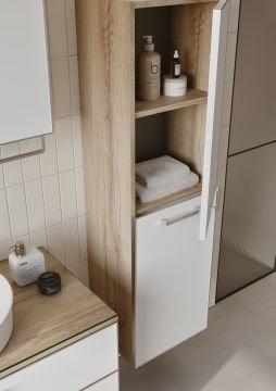 Orka Salerno 75 Banyo Dolabı + Boy Dolabı 40 Legnano / Mat Beyaz ( Boy Dolabı Dahildir )