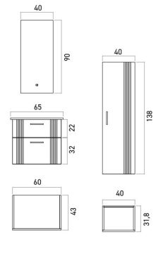 Orka Bari 65 Banyo Dolabı (Led Aynalı) Mat Soft Yeşil ( Boy Dolabı Hariçtir )