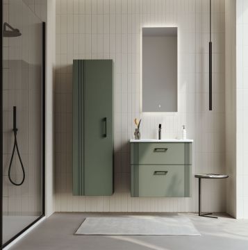 Orka Bari 65 Banyo Dolabı (Led Aynalı) Mat Soft Yeşil ( Boy Dolabı Hariçtir )