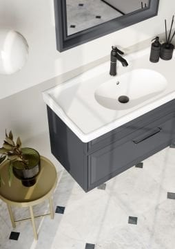 Orka Design 105 Banyo Dolabı + Boy Dolabı 40 Antrasit ( Boy Dolabı Dahildir )