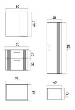 Orka Bari 65 Banyo Dolabı (Dolaplı Aynalı) Mat Soft Yeşil ( Boy Dolabı Hariçtir )