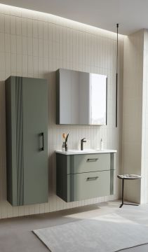 Orka Bari 65 Banyo Dolabı (Dolaplı Aynalı) Mat Soft Yeşil ( Boy Dolabı Hariçtir )