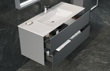 Orka Nest 120 Banyo Dolabı Antrasit (Boy Dolabı Hariçtir)