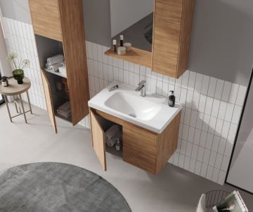 Orka Düden 65 Banyo Dolabı ( Kapaklı ) + Boy Dolabı 40 Odeon Beyaz Meşe ( Boy Dolabı Dahildir )