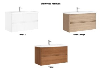 Orka Düden 65 Banyo Dolabı ( Kapaklı ) + Boy Dolabı 40 Odeon Beyaz Meşe ( Boy Dolabı Dahildir )