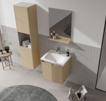 Orka Düden 65 Banyo Dolabı ( Kapaklı ) Odeon Beyaz Meşe ( Boy Dolabı Hariçtir )