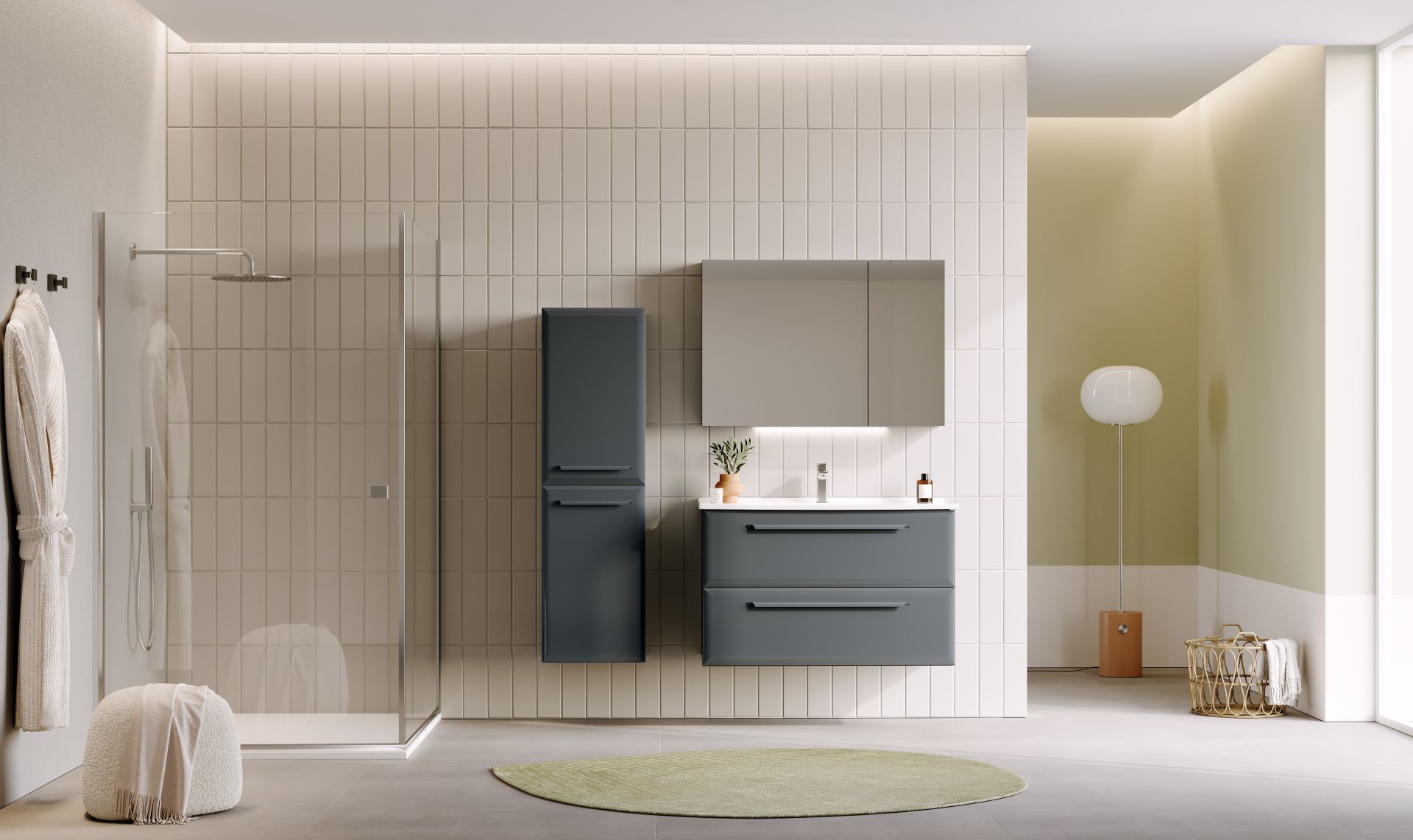 Orka Nuvola 80 Banyo Dolabı Gri ( Boy Dolabı Hariçtir )