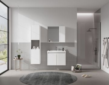 Orka Düden 80 Banyo Dolabı ( Kapaklı ) Beyaz ( Boy Dolabı Hariçtir )