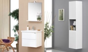 Orka Düden 65 Banyo Dolabı (Çekmeceli) Beyaz ( Boy Dolabı Hariçtir )