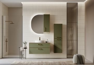 Orka Salerno 95 Banyo Dolabı + Boy Dolabı 40 Legnano / Mat Sardunya ( Boy Dolabı Dahildir )