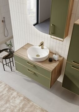 Orka Salerno 95 Banyo Dolabı + Boy Dolabı 40 Legnano / Mat Sardunya ( Boy Dolabı Dahildir )