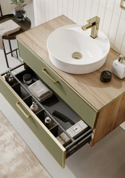 Orka Salerno 95 Banyo Dolabı + Boy Dolabı 40 Legnano / Mat Sardunya ( Boy Dolabı Dahildir )