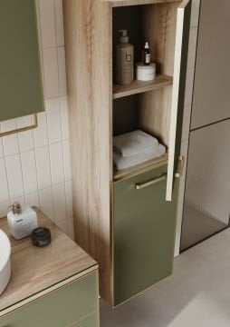 Orka Salerno 60 Banyo Dolabı + Boy Dolabı 40 Legnano / Mat Antrasit ( Boy Dolabı Dahildir )