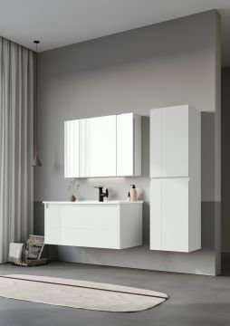 Orka Likya 100 Banyo Dolabı + Boy Dolabı 40 Beyaz (Boy Dolabı Dahildir)