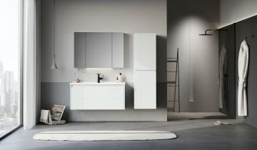 Orka Likya 80 Banyo Dolabı + Boy Dolabı 40 Beyaz (Boy Dolabı Dahildir)