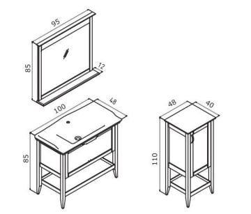 Orka Bastle 100 Banyo Dolabı + Boy Dolabı 48 Beyaz (Boy Dolabı Dahildir)