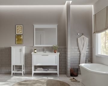 Orka Bastle 100 Banyo Dolabı Beyaz (Boy Dolabı Hariçtir)