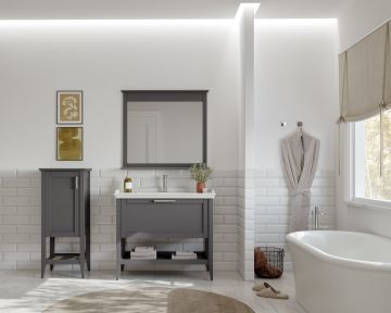 Orka Bastle 100 Banyo Dolabı + Boy Dolabı 48 Antrasit (Boy Dolabı Dahildir)